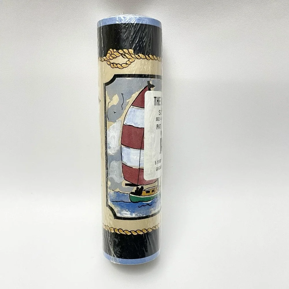 NEW The Warner Company Softac Nautical Sailboat Wallpaper Border 5 Yards x 6.75